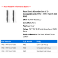 thumbnail image 2 of Rear Shock Absorber Set of 2 - Compatible with 1992 - 1997 Ford F-350 RWD 1993 1994 1995 1996, 2 of 2