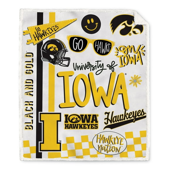 Pegasus Iowa Hawkeyes 60" x 70" Loco Fan Ultra Cozy Sherpa Blanket