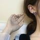 thumbnail image 5 of Pendientes de perla negra con lazo Pendientes elegantes y delicados, 5 of 5