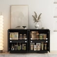 thumbnail image 5 of CQSXDA Fluted Modern Buffet Cabinet in Wood, Sideboard with Adjustable Shelves for Storage, Black, 5 of 6