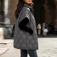 thumbnail image 6 of Edvintorg Vest for Women Plus Size Stand Collar Puffer Waistcoat Solid Color Zip up Long Quilted Outerwear with Pocket Womens Fashion Gray S-3XL, 6 of 7