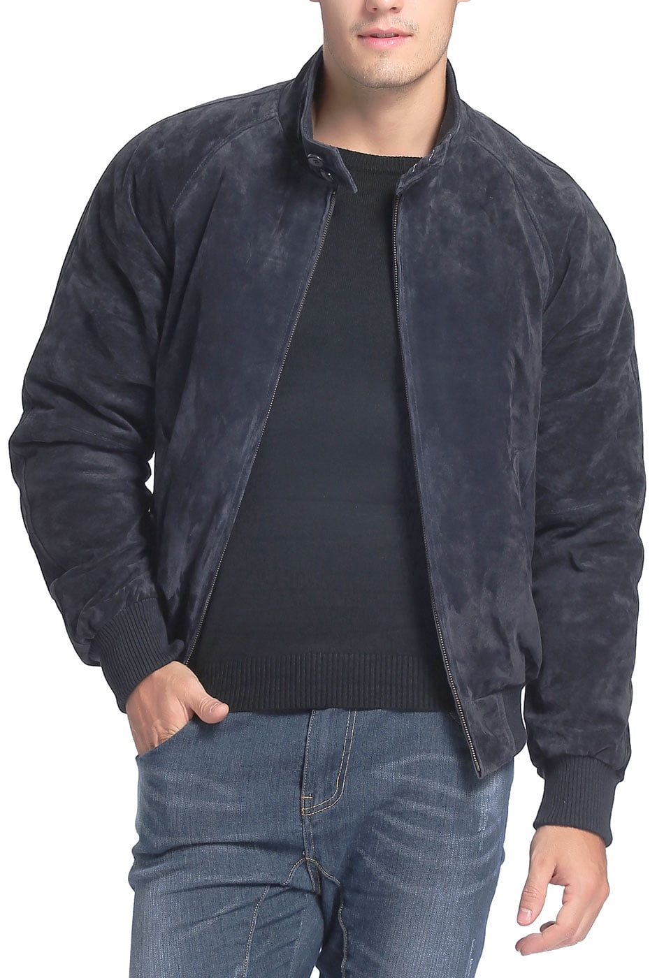 suede navy jacket