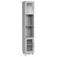 thumbnail image 1 of Costway Gabinete de Almacenamiento de Baño Alto, Gabinete de Torre Delgado Independiente con 2 Estantes Abiertos, 1 Estante Ajustable & Puertas de Vidrio Templado,, Gris, 1 of 2
