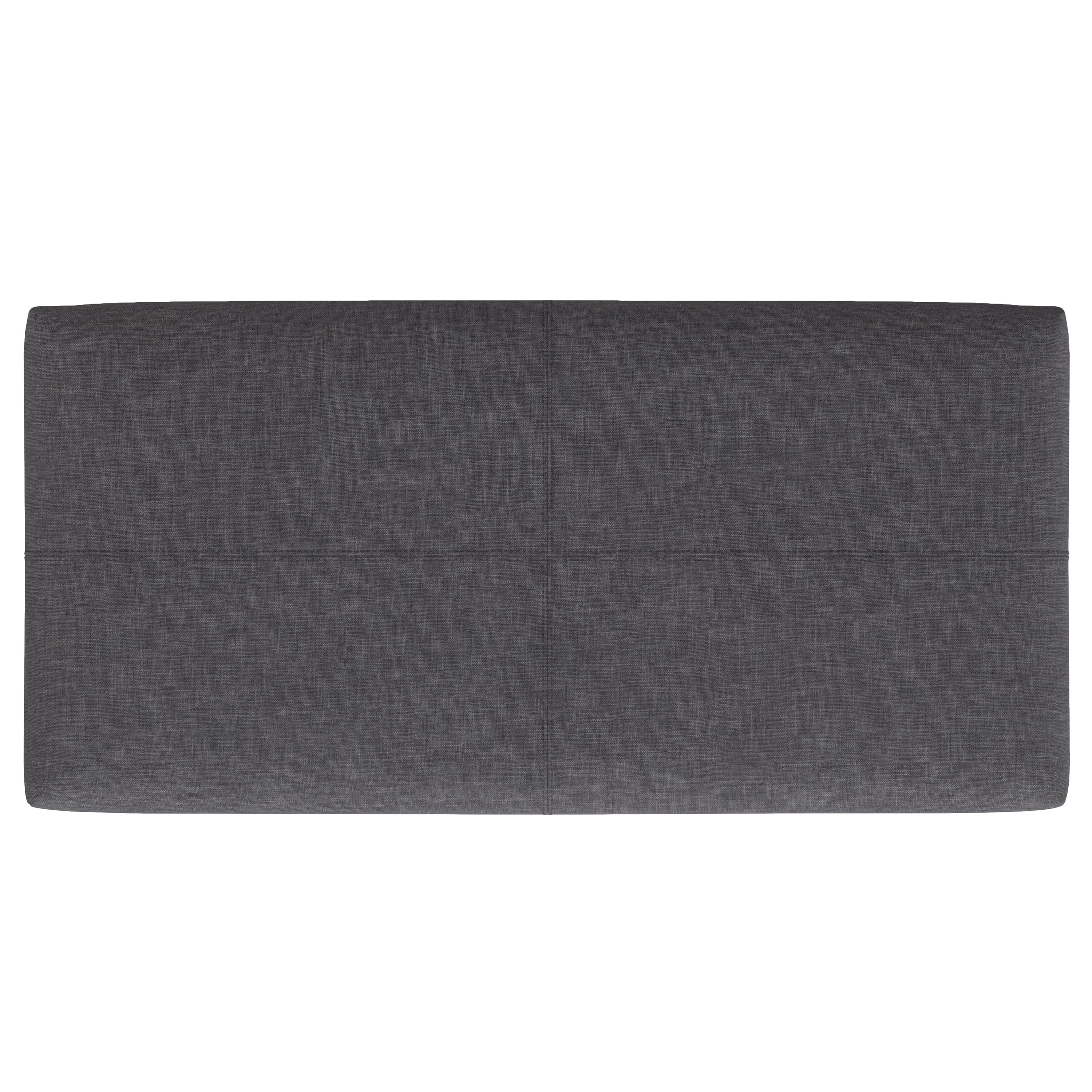 Gabbie 48 inch Wide Rectangular Storage Ottoman in Slate Grey Polyester Linen