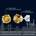 thumbnail image 2 of Gem Stone King 925 Sterling Silver Yellow Citrine Stud Earrings for Women Men (1.40 Cttw, Gemstone November Birthstone, Round 6MM), 2 of 6