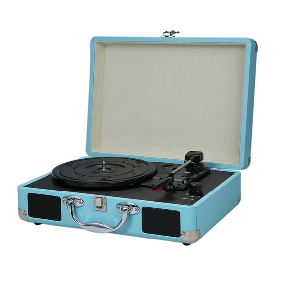 Vintage Portable Phonograph 33/45/78RPM Turntables Vinyl LP Record Phono Player Gramophone Built-in Speaker ,Simple Setup