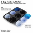 thumbnail image 5 of Thyme&Table 6-Cup Jumbo Muffin Pan with 6 Silicone Liners, Black, 5 of 14