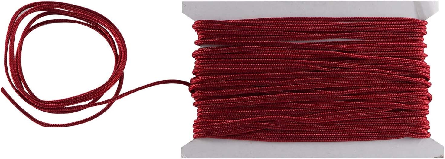 Trimming Shop Satin Nylon Cord 1.2mm Paracord Braided Twisted Synthetic String Rattail Cords for