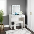 thumbnail image 6 of Hudi Makeup Vanity and Stool Set- 10 Lights- USB Power Outlet- White, 6 of 6