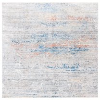 SAFAVIEH Dream Urban Abstract Area Rug, Grey/Blue, 6'7" x 6'7" Square