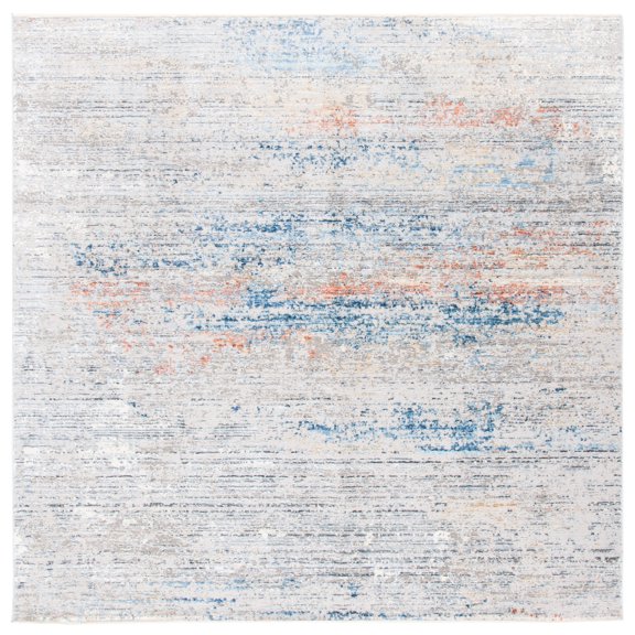 SAFAVIEH Dream Urban Abstract Area Rug, Grey/Blue, 6'7" x 6'7" Square