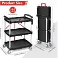 thumbnail image 3 of BeesClover Chariot Utilitaire Pliant Robuste, Roues Pivotantes à 360° de 176 Lb et Poignée Ergonomique Rouge pour Maison/garage/bureau, 3 of 7