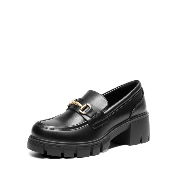 Mocasines Negros con Plataforma y Suela Gruesa para Mujer DREAM PAIRS Talla 12
