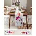 thumbnail image 6 of Table Runner Dresser Scarf 16 x 72 Inch Japanese Cute Cartoon Smile Lucky Cat Beige Texture Table Runners Non-Slip Heat Kitchen Dining Table Decor for Kitchen Farmhouse Indoor Outdoor Home Party, 6 of 7