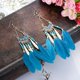 thumbnail image 2 of Mujeres Boho largo de plumas de borlas pendientes de joyería de la vendimia de perlas cuelgan pendientes colgantes, 2 of 4