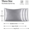 thumbnail image 3 of Soft Satin Pillow Cases Queen Size Pack of 2, Allergen Proof Dual Sides Soft Breathable Smooth Silk Pillow Cover, 20" x 30", Purple, 3 of 6