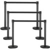 Renwick 6pcs Retractable Belt Stanchion,Black