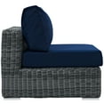thumbnail image 2 of Modway Summon Aluminum and Rattan Patio Armless Sofa Chair in Canvas/Navy, 2 of 3