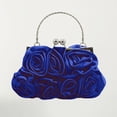 thumbnail image 2 of Women's Elegant Satin Evening Clutch with Detachable Silk Rose Handbag for Formal Parties and Occasions for Wedding Blue One Size, 2 of 4