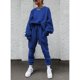 thumbnail image 3 of Traje casual holgado de manga larga con pantalones de color liso nuevo para mujer de otoño, 3 of 5