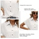 thumbnail image 2 of Blusa de manga corta plisada de verano, Color sólido, cuello vuelto, puños con volantes, camisa holgada con botones debajo del cuello para citas en el trabajo, 2 of 8