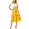 thumbnail image 2 of Allegra K Women's Tiered  Midi Bohemian High Waist Summer Casual Skirts, 2 of 6