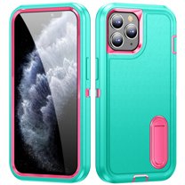 Feishell Case for iPhone 11 Pro Max 6.5 inch,Heavy Duty 3 Layer Military Protection with Hidden Kickstand Shock Resistant Armor Hybrid Bumper Rugged Rubber Phone Cover,Mint Rose
