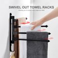 thumbnail image 2 of Swivel Out Towel Racks with Hooks 4-Bars Foldable Arms Bath Towel Hanger Wall Mount Towel, 2 of 8