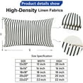 thumbnail image 5 of Decorative Throw Pillow Covers Set of 2 Black Pillow Covers 12x20 inch Throw Pillow Cases Linen Square Pillow Case,Farmhouse Outdoor Modern Striped Pillow Covers for Couch Sofa Living Room, 5 of 6