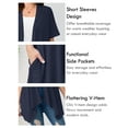 thumbnail image 5 of SHOWMALL Women's Plus Size Summer Lightweight Cardigan Draped Front Open Shrugs Navy Blue 3X Casual Short Sleeve Boleros Layering Coat, 5 of 8