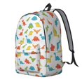 thumbnail image 2 of Dinosaur and Silhouette White Pattern Backpack for School, Cute School Bag with Adjustable Shoulder Straps and Padded Back, 15.7"x11.8"x5.5", 2 of 5