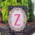 thumbnail image 3 of America Forever Spring Monogram Garden Flag Letter Z 12.5 x 18 inches Double Sided Vertical Outdoor, Yard, Lawn, Seasonal Decorative Yellow Flowers, Pink Rose, Floral Wreath Garden Flag, 3 of 5