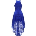 thumbnail image 4 of Market In The Box Women's Halter Hi-Lo Floral Christmas Lace Dress Bridesmaid Party Cocktail Dresses, 4 of 6