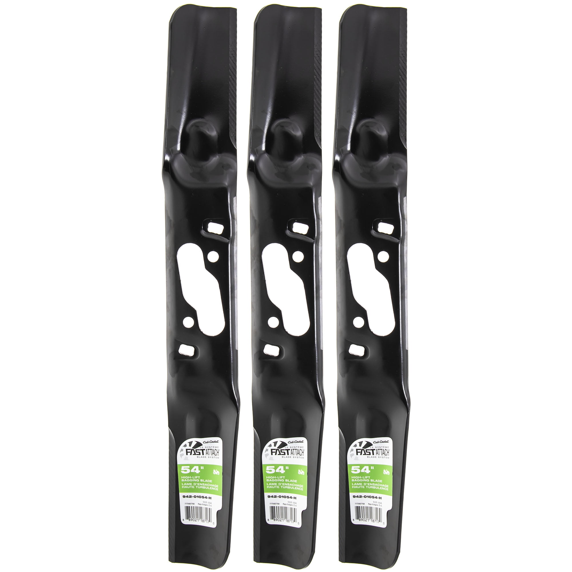 CUB CADET High FastAttach Blades 3 Pack 54" Decks Enduro XT2GX54 942