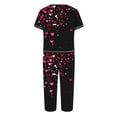 thumbnail image 4 of TIMIFIS Ensembles de Pyjama pour Femmes 2 Pcs - Pyjamas de la Saint-Valentin pour Femmes - Ensembles de Pyjamas pour Dames Manches Courtes Col Rond Haut et Pantalons Capris Ensembles de Détente, 4 of 5