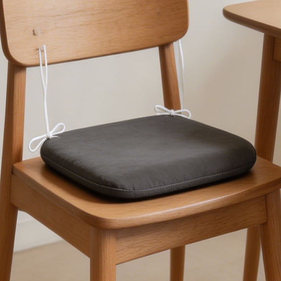 Velvet Seat Cushion High-Density Foam Chair Pad with Non-Slip Straps Washable Zippered Design Ideal for Office Desk, Dining and Makeup Vanity Chair(45 * 45cm)