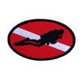 thumbnail image 1 of 4x de Bandera de Buceo Bordados Sunnimix Parche de bandera de buceo rojo blanco negro, 1 of 6