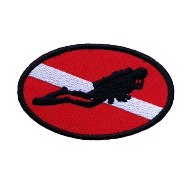 4x de Bandera de Buceo Bordados Sunnimix Parche de bandera de buceo rojo blanco negro
