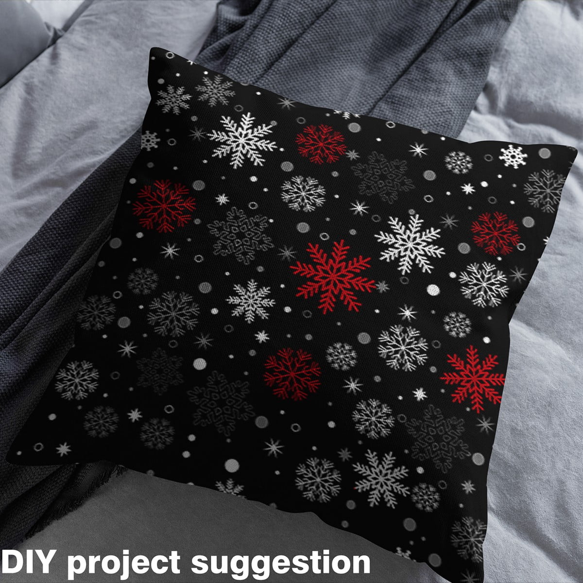 Homewish Teens Christmas Snowflake 01, Western Festival Room Decor Fabric by the Yard, Cycle Polkadots Sewing Fabric, Breathable Home Decor