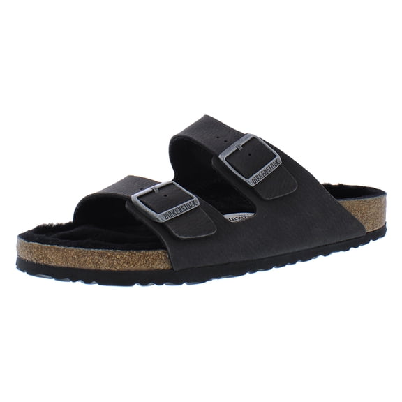 Birkenstock Arizona Shearling Unisex Shoes Size 13, Color: Desert Black