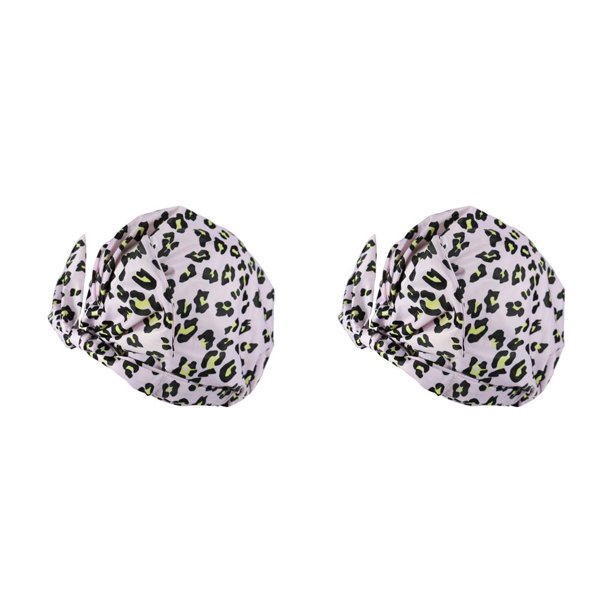 Billuyoard Gorro de ducha multiusos de una sola capa para mujer, gorros de baño con pestañas para mujer, extensión transparente de hoja de palma, leopardo rosa 2piezas Billuyoard CBP388175