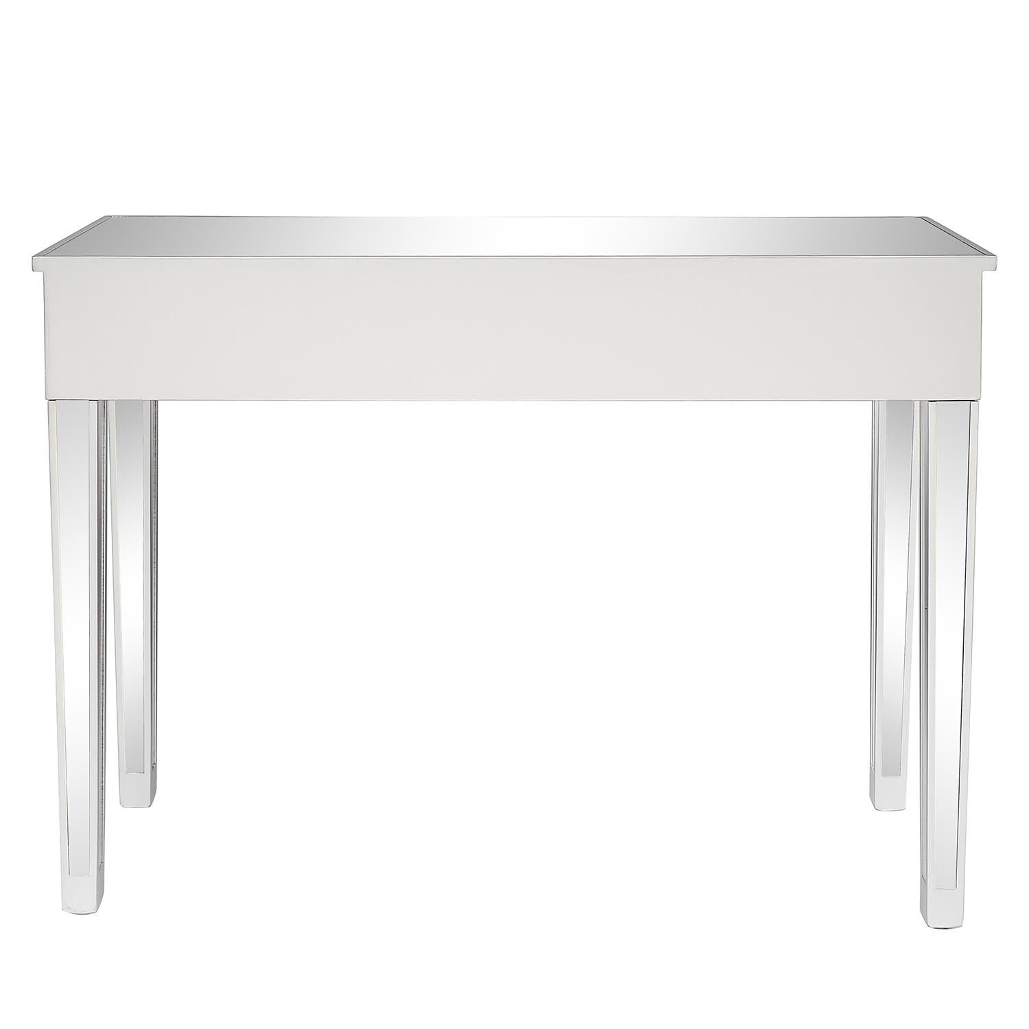 Zimtown Console Table, Mirrored Surface Entry Table, Broken Glass Drawer Hallway Table, Silver