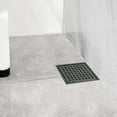 thumbnail image 5 of 6 Inch Square Shower Floor Drain 304 Stainless Steel Grid Grate Floor Drain, Matte Black, 5 of 7