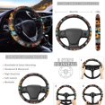 thumbnail image 3 of Renewold American Tribal Sunflower Brown Blue Car Seat Covers with Steering Wheel Cover Seat Belt Pad Armrest Pad Handbrake Cover Gear Shift Cover Washable Cup Coaster Holder Seat Cover, 3 of 7