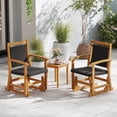 thumbnail image 5 of Gymax 2PCS Patio Rattan Glider Chair w/ Acacia Wood Frame & Wicker Seat Back Armrests, 5 of 10