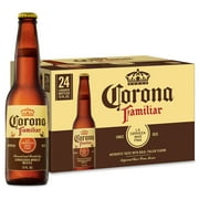 Corona Familiar Mexican Lager Import Beer, 24 Pack, 12 fl oz Glass Bottles, 4.8% ABV