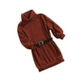 thumbnail image 2 of Nituyy Robe Tricotée pour Enfants, Jupe à Col Haut avec Ceinture, 2 of 6