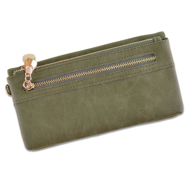 Double zipper purse, pu large handbag