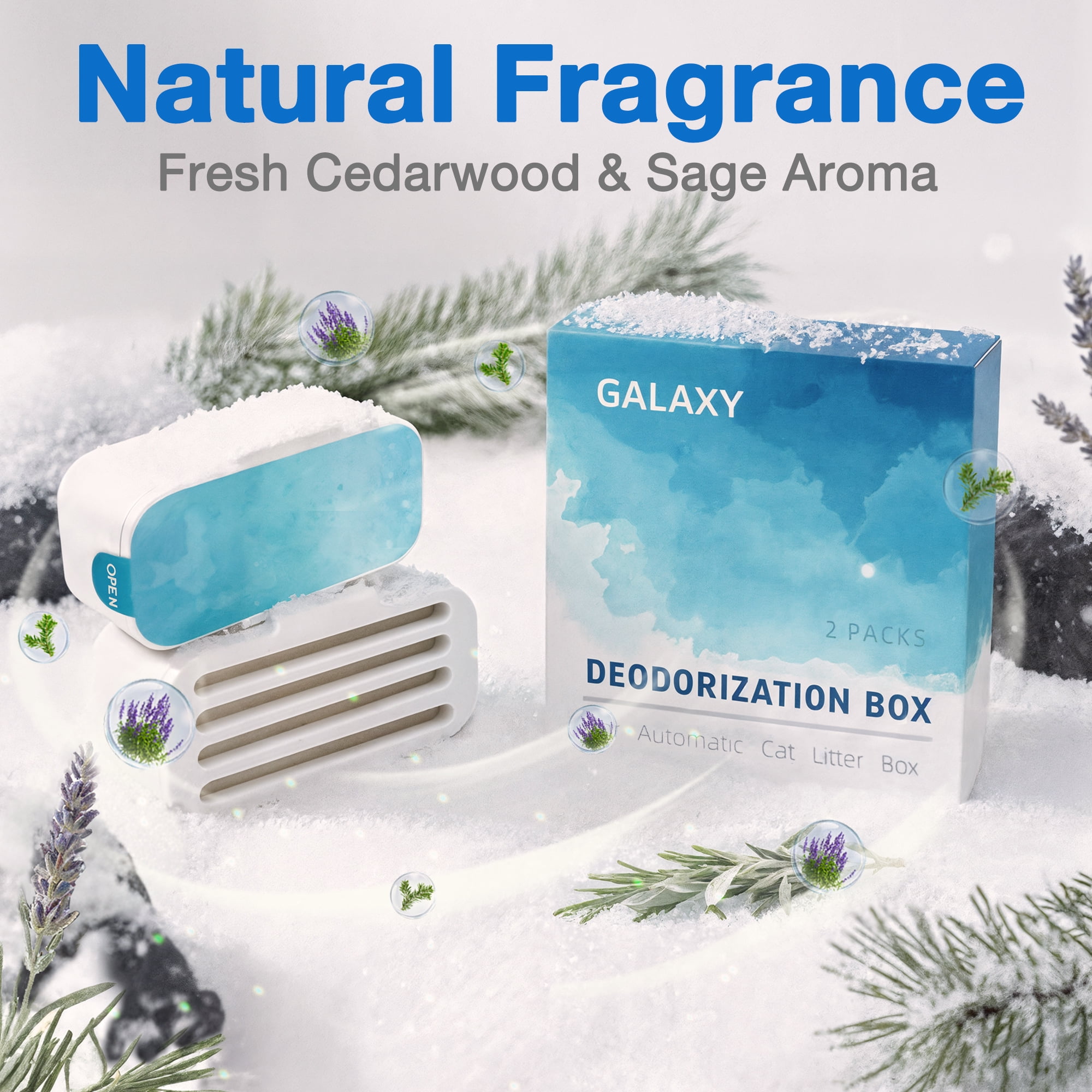 Aoruefar Pet Odor Eliminator Deodorization Box for Self Cleaning Cat Litter Box, Contains 6 Packs , Compatible with Aoruefar Automatic Cat Litter Box
