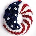 thumbnail image 5 of Patriotic American Wreath 11.8" Red White and Blue Summer Wreath Memorial Day Wreath Festival Garland Decoration 4th of July Wreaths for Front Door Wall Decor Farmhouse Independence Day Wreath, 5 of 8